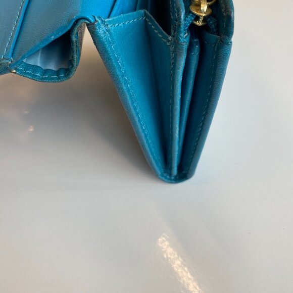 Coach Teal Leather Small Bifold Wallet - Picture 3 of 13